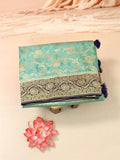 Semi katan silk saree with jaal weaving