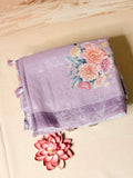 Tissue silk with sequence work on digital prints
