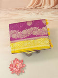 semi katan silk with contrast border