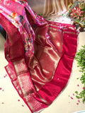 Pure Banarasi Rawmango Saree with Digital Flower Print