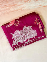 Glass Tissue With Cutwork and Petitpoint Embriodery Saree