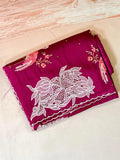 Glass Tissue With Cutwork and Petitpoint Embriodery Saree