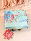 Pure linen with digital floral print