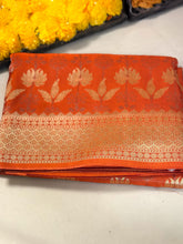 Bracade orange banarasi