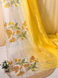 Yellow white tissue silk
