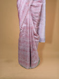 pinkish tussar silk saree