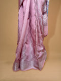 Baby Pink Kalmkari Printed Tussar Silk