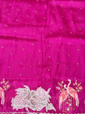 Glass Tissue With Cutwork and Petitpoint Embriodery Saree