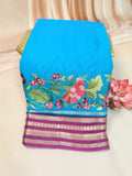 semi mysore crepe embroidery