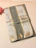 Poona silk saree with zari motifs