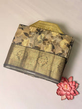 Russian silk saree with digital prints and Zari Buta