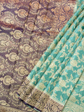 Semi katan silk saree with jaal weaving
