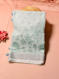 Pure handloom linen with self colour applique