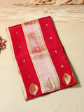 Poona silk saree with zari motifs