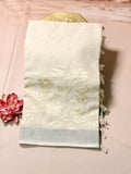 Pure handloom linen with self colour applique
