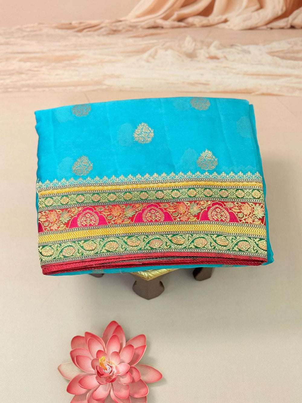 Pure banarasi kora saree position prints