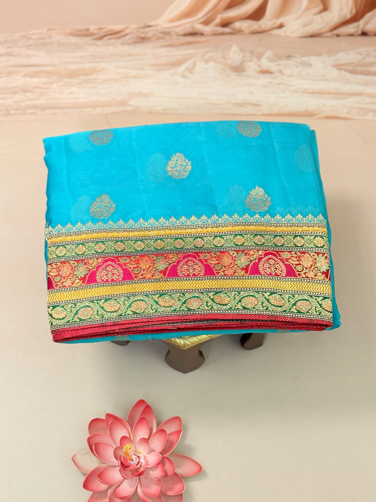 Pure banarasi kora saree position prints