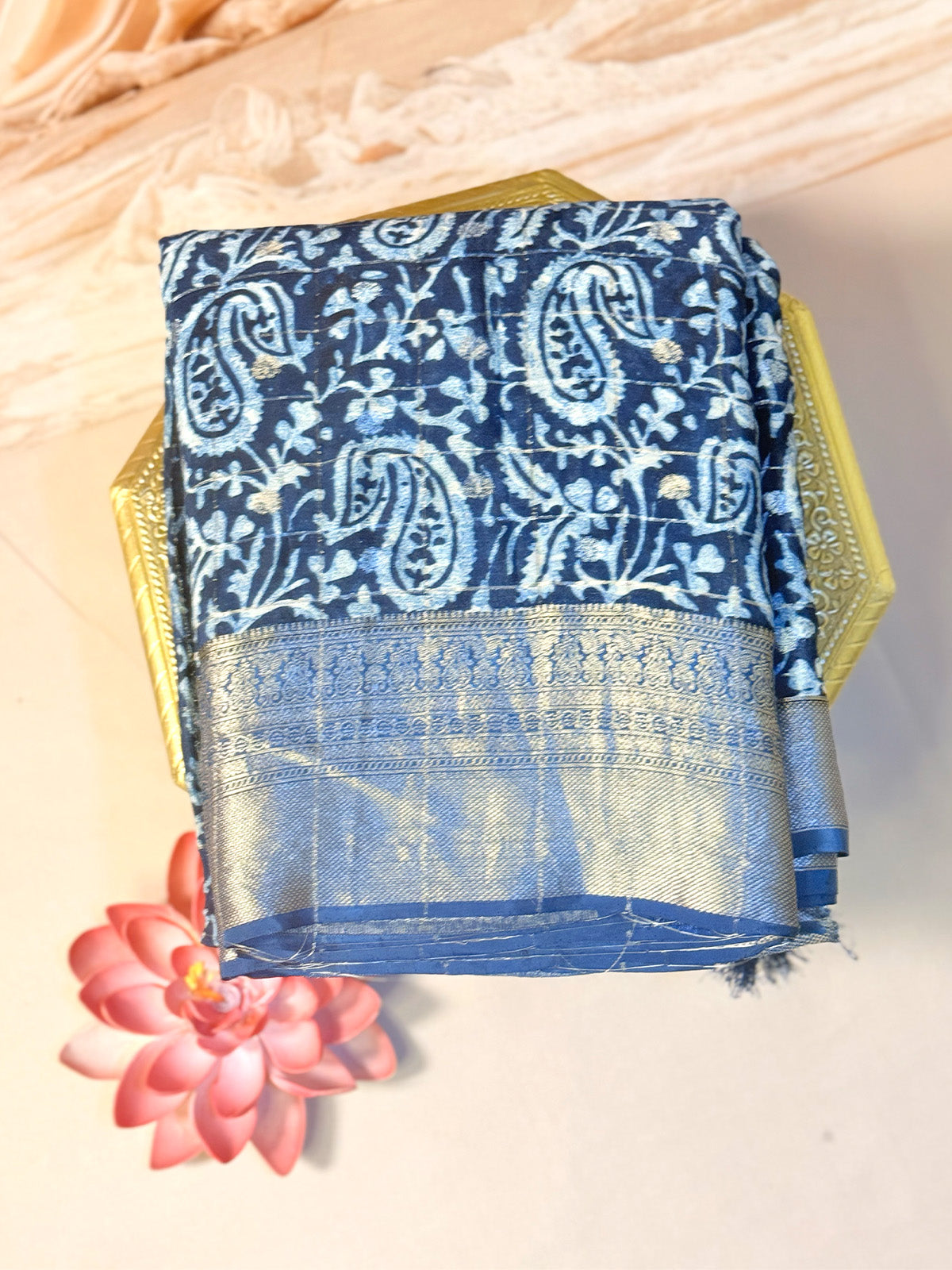 Maheswari silk saree with zari border