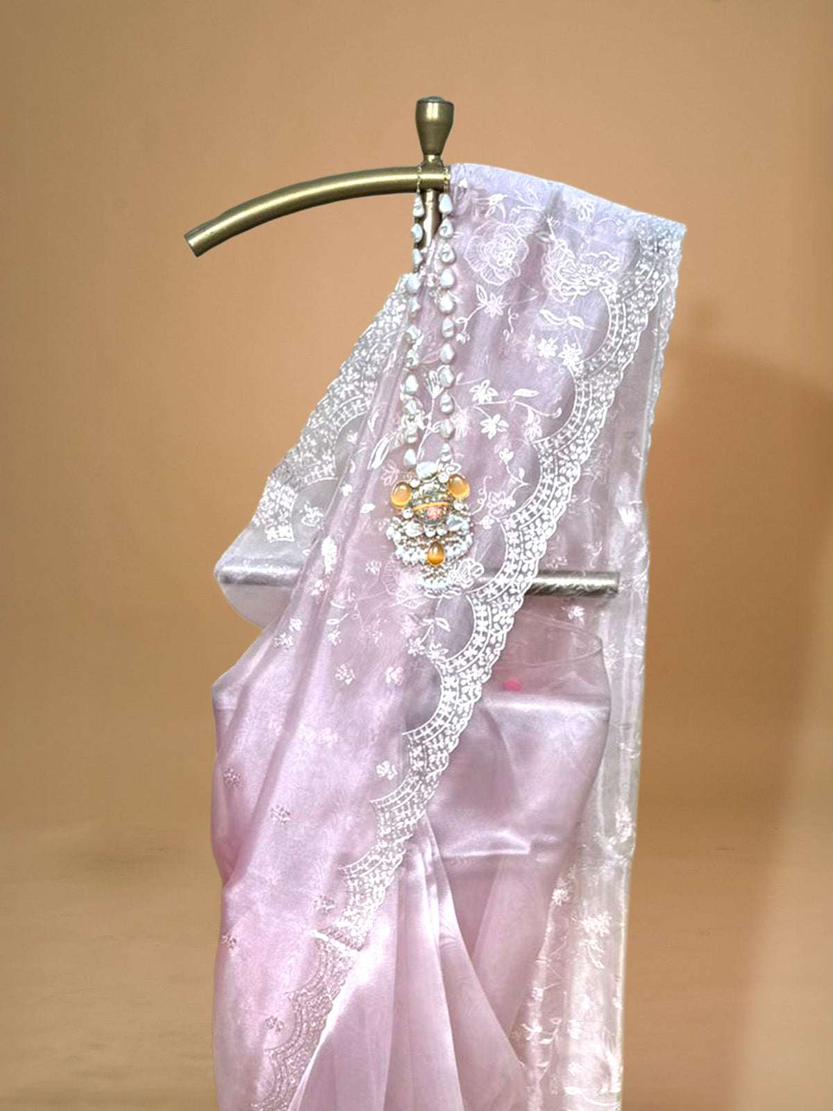 Beige colour organza