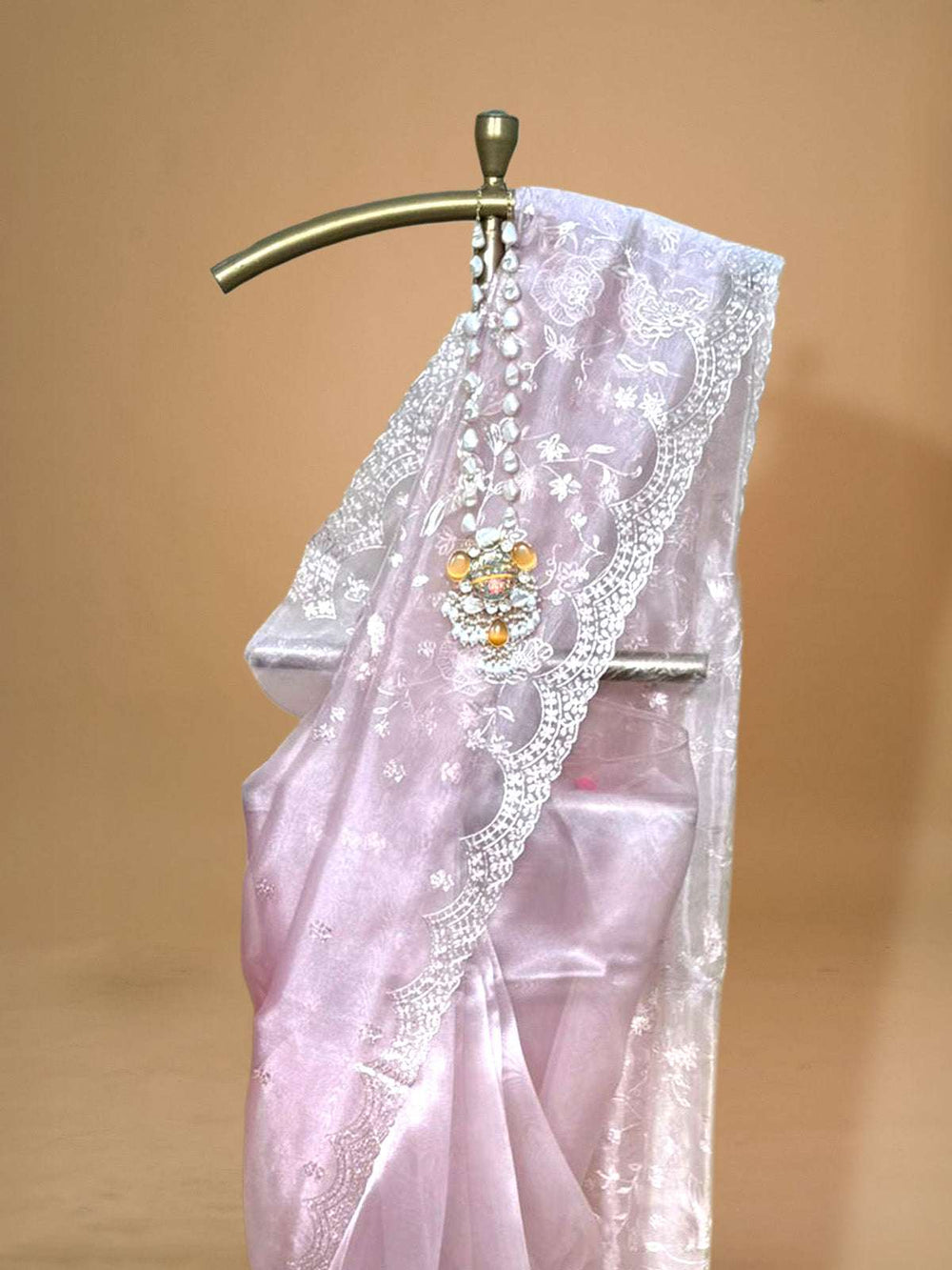Beige colour organza