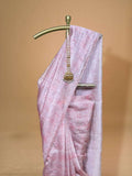 pinkish tussar silk saree