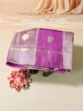 Poona silk saree with zari motifs