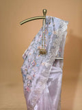 silver organza embriodery