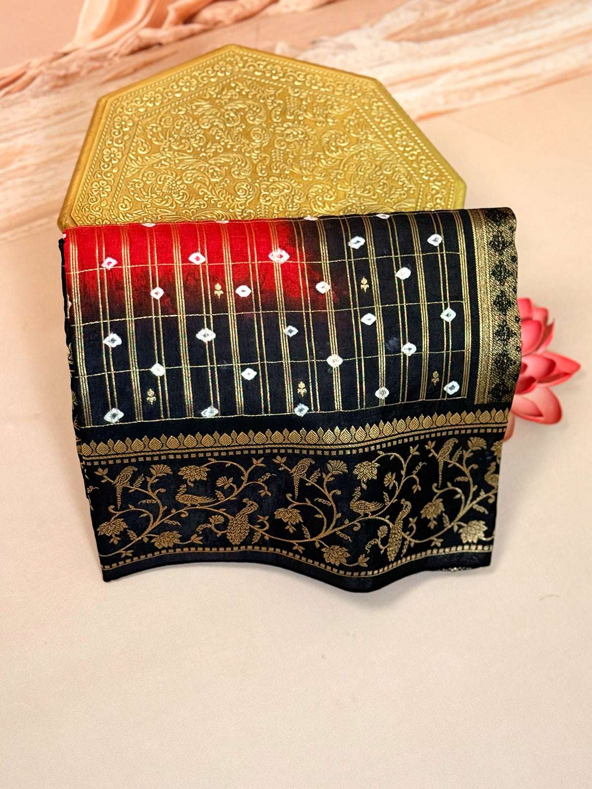 Bandini Tussar Zari weaving