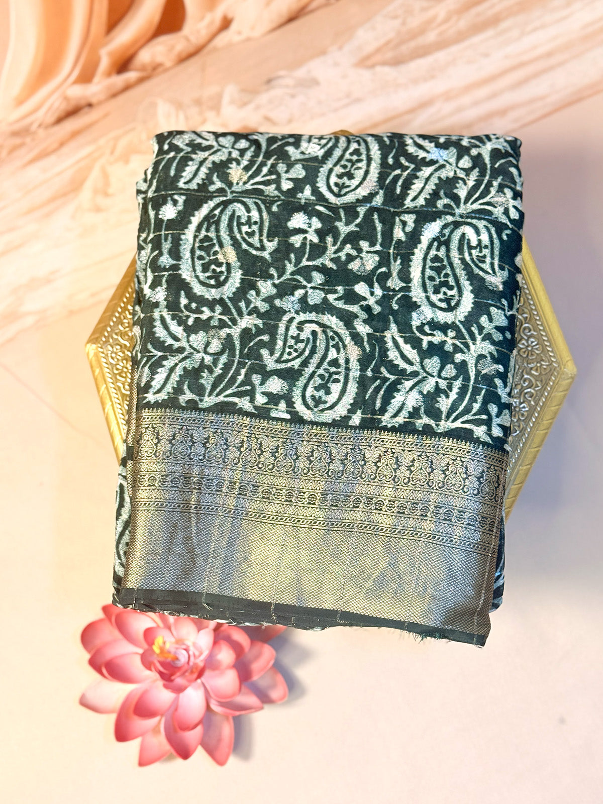 Maheswari silk saree with zari border