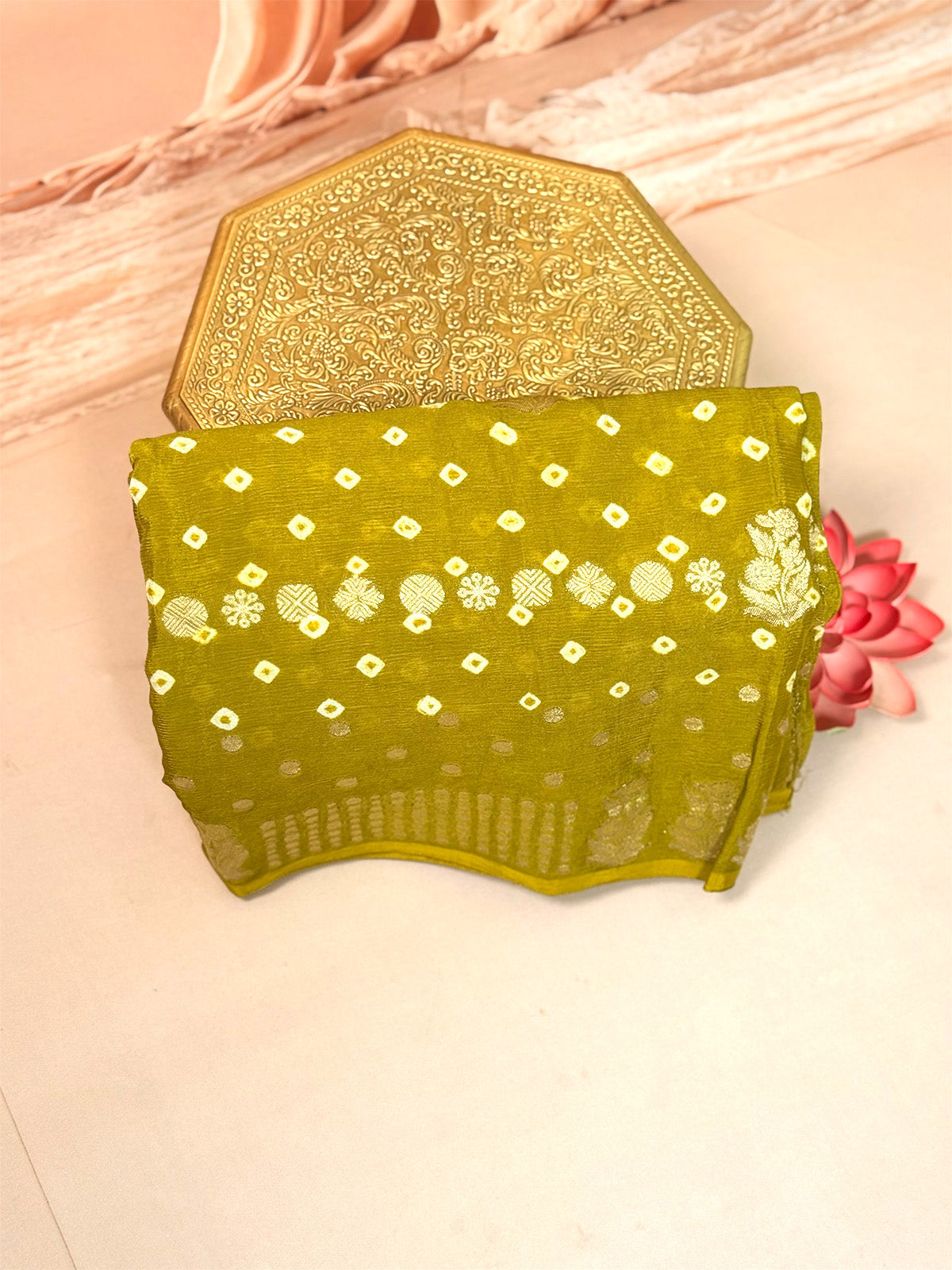 Pure Banarasi Dola Bandini Saree