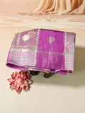 Poona silk saree with zari motifs