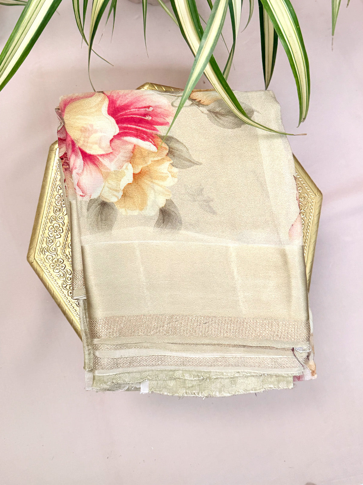 Pure satin georgette green blue