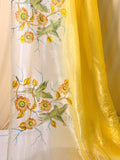 Yellow white tissue silk