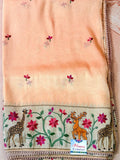 Glass Tissue With Korean Embriodery Saree