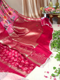 Pure Banarasi Rawmango Saree with Digital Flower Print
