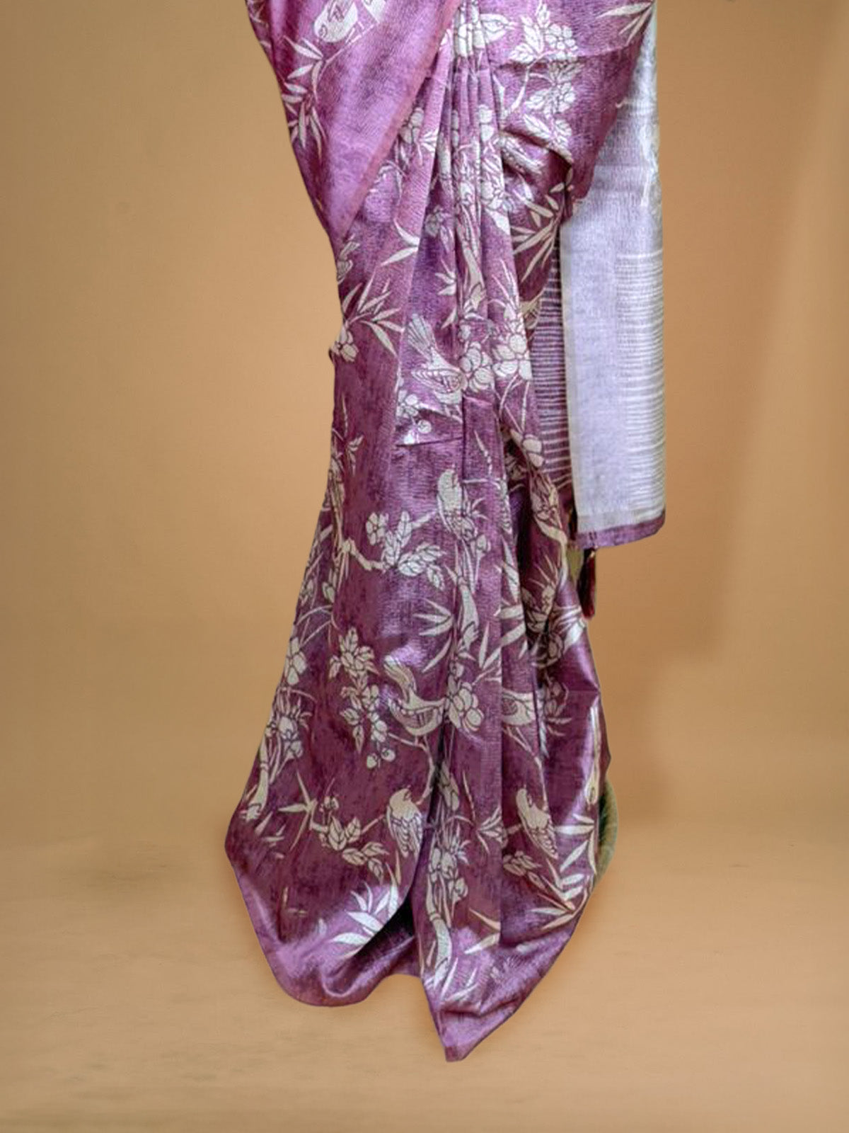art silk with birds print