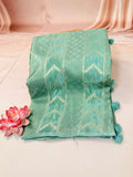 Stripe tissue borderless saree with tassels