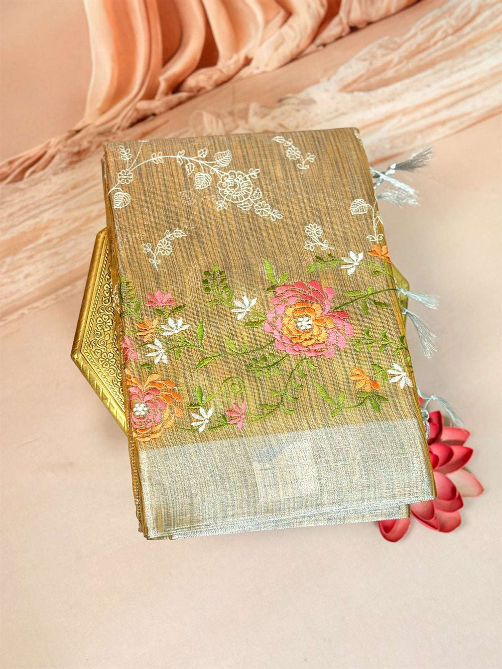Tissue Banarasi Saree with Embroidery