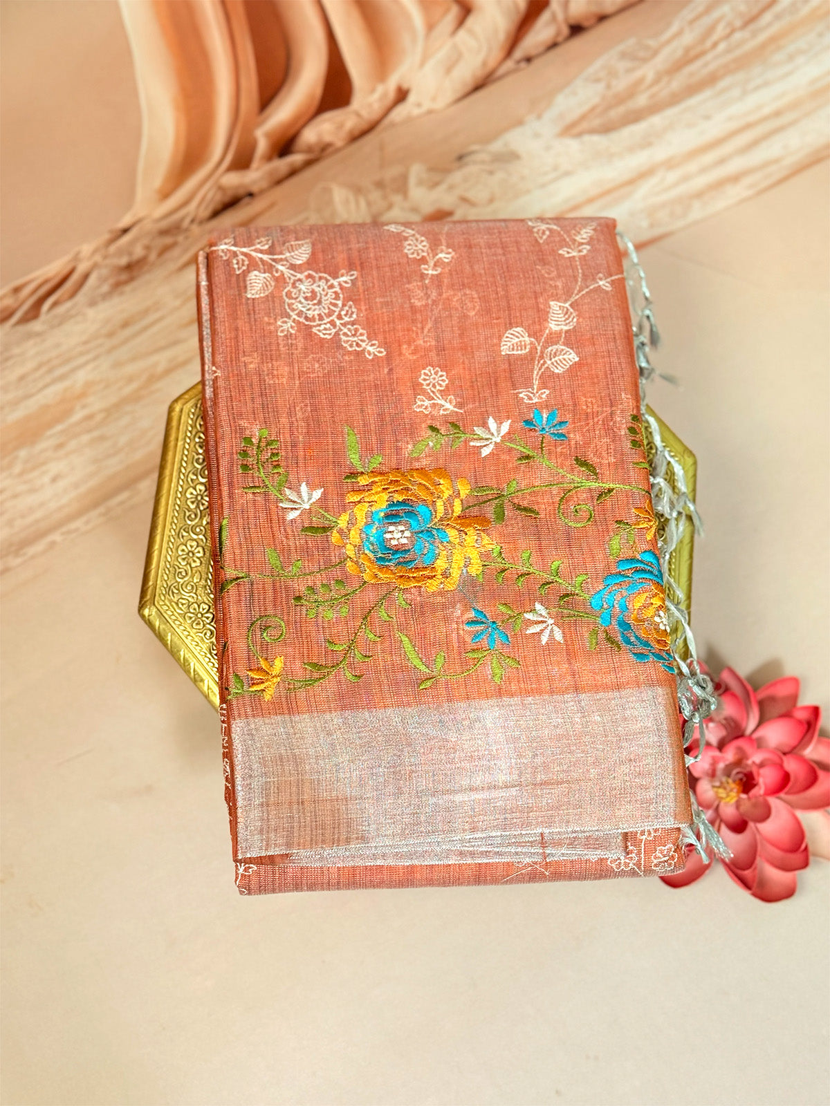 Tissue Banarasi Saree with Embroidery