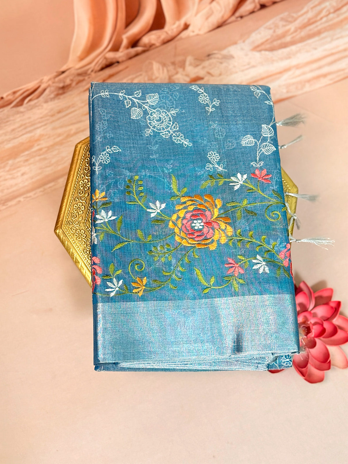 Tissue Banarasi Saree with Embroidery