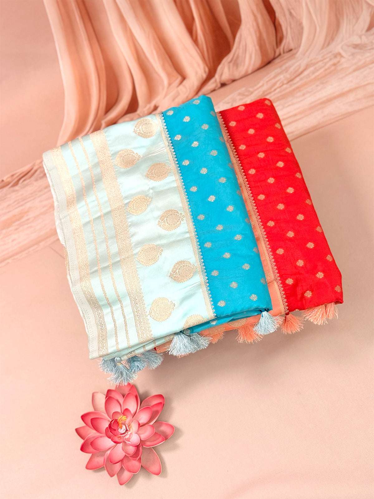 Mashroom silk with satin border